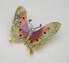 Butterfly Decoration Figurine Swarovski Crystals Purple Pink Enameled Figure