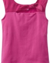 KC Parker Girls 7-16 Cotton Spandex And Woven Combo Sleeveless Top, Fuchsia Rose, 8