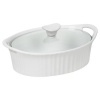 Corningware French White III Oval Casserole with Glass Cover, 1.5-Quart