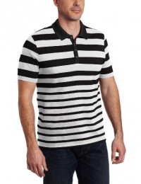 Perry Ellis Men's Short Sleeve Stripe Pique Polo