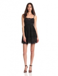 BCBGMAXAZRIA Women's Josanna Lace Dress With Ponte Bodice, Black, Small