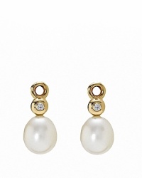 Elevate basic french wire or hoop earrings with PANDORA's elegant diamond, freshwater pearl, and 14K gold charms.