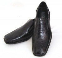 Struzzo Mens Dress Shoes Classic Slip On Loafers Ostrich Print - Free Shoe Horn & Shoe Bags with Each Purchase