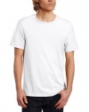 Calvin Klein Sportswear Men's Short Sleeve Crew Neck Solid With Inset Logo At Shoulder, White, Large