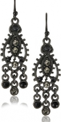 1928 Jewelry Moroccan Black Diamond Earrings