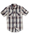 Whether you're riding the subway or on your way to ride the waves, this plaid shirt from Quiksilver will get you there in style.