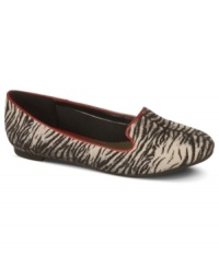 Funky animal prints put a fun spin on this trendy silhouette. The Smokey smoking flats by Fergalicious feature a contrasting trim that really pops against the pattern.