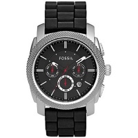 Fossil Machine Chronograph Black Silicone Mens Watch FS4572