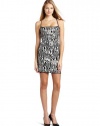 Laundry By Shelli Segal Women's Tiger Stripe Sequins Slip Dress, Black/White, 10