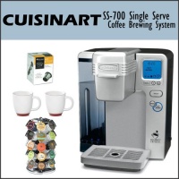 Cuisinart SS-700 Single Serve Coffee Brewing System Bundle, Including - Keurig My K-Cup Reusable Coffee Filter and two Coffee Mugs