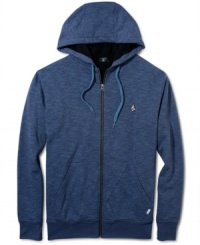 After a day on the snow or surf, warm up with this cozy sherpa lined hoodie from Volcom.