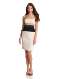 BCBGMAXAZRIA Women's Reesie Woven Cocktail Dress, Canvas Combo, 4