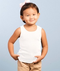 Rabbit Skins Toddler Sleeveless Tank Top, White, 4T