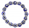 Evil Eye Murano Style Bead Stretch Bracelet Blue