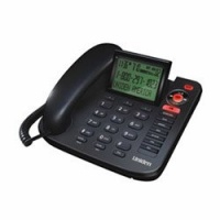 Uniden 1380BK Corded Caller ID phone with Answering System, black, one phone