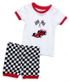 Leveret Shorts Racing Car 2 Piece Pajama 100% Cotton (Size 6M-5T)