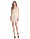 BCBGMAXAZRIA Women's Lalinda Lace Crochet Tunic, Almond Blossom, Small