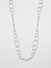 From the Dot Collection. This nature-inspired style from a socially and environmentally responsible brand features a sterling silver dot and hoop chain in a graduating design. Sterling silverLength, about 36Lobster clasp closureImported