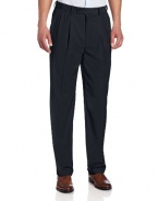 Louis Raphael Men's Column Weave Pleated With Hidden Extension Waistband Pant