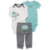 Carters Boys NB-24M 3pc Turtle Onesie Set (18M, Light Blue)