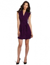 French Connection Women's Paint Splash Jersey Dress, Purple, 2