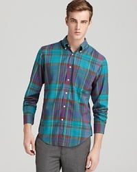 In vibrantly hued madras, GANT Rugger's sport shirt features a classic fit.