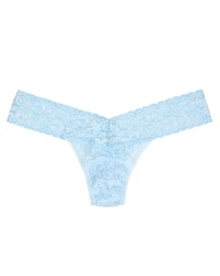 A soft stretchy low-rise thong in great fashion colors. Threaded with ultra-thin elastic fibers that provide hip-hugging support. Cotton gusset. Style #4911