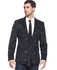 Make a statement with you buttoned-up style wearing this paisley print blazer from Tallia Orange.