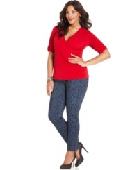 Revamp your denim with Style&co.'s plus size skinny jeans, flaunting a printed wash.