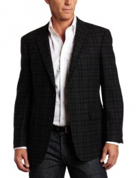 Tommy Hilfiger Men's 2 Button Side Vent Windowpane Trim Fit Sport Coat