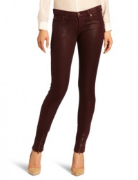 Hudson Women's Juliette Zipper Skinny Jean, Bordeaux Wax, 30