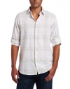 Calvin Klein Sportswear Men's Long Sleeve Roll-up Madras Dobby Woven Shirt