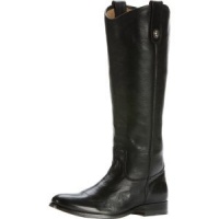 FRYE Women's Melissa Button Knee-High Boot, Black Soft Vintage Leather, 7.5 M US