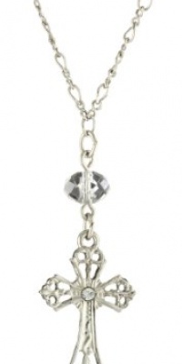 The Vatican Library Collection Silver-Tone Crystal Bead Cross Necklace