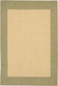 Couristan 1005/5005 Recife Checkered Field Natural/Green Rug, 5-Feet 3-Inch by 7-Feet 6-Inch