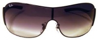 New Ray Ban RB3321 002/8G SHIELD Black/Gray Fade Lens 33mm Sunglasses