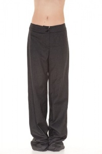 Armani Collezioni Grey Virgin Wool Pants Trousers, 8, Grey