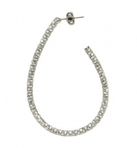 Juicy Couture Elegant Pave Teardrop Hoop Earrings New 2013 Collection (Silver)