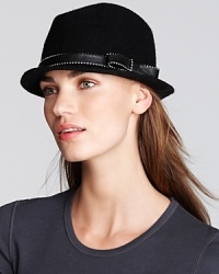 Juicy Couture's wool fedora features a side bow and studded leather hatband, adding a toughened-up take on the menswear trend.