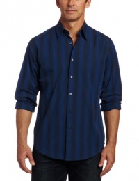 John Henry Men's Long Sleeve Ombre Stripe Shirt