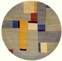 Area Rug 5x5 Round Contemporary Grey Color - Momeni New Wave Rug from RugPal