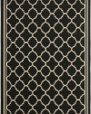 Area Rug 6x9 Rectangle Transitional Black - Beige Color - Safavieh Courtyard Rug from RugPal