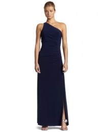 Laundry by Shelli Segal Women's One Shoulder Beaded Gown,Midnight,0