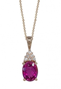 Effy Jewlery Rose Gold Pink Tourmaline & Diamond Pendant, 2.18 TCW