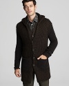 An inspired chunky cardigan coat expresses your discerning eye for fashion. From John Varvatos USA.