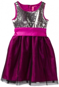 Hype Girls 7-16 Taffeta Dress, Magenta, 12