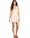 RVCA Juniors Breakdown Sleeveless Wrap Dress, Tea Rose, Large