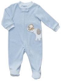 Carter's Monkey & Elephant Terry Coverall (Sizes NB - 9M) - blue, 9 months