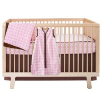 Skip Hop 4-Piece bumper-free Crib Bedding Set, Pink Lattice