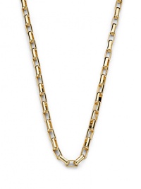 THE LOOKRectangle links18k electroplated gold Logo charmHook closureTHE MEASUREMENTLength, about 66ORIGINMade in Italy